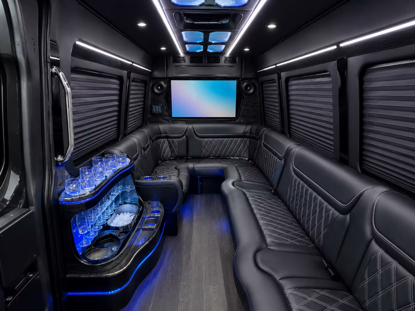 arvada 40 passenger party bus interior